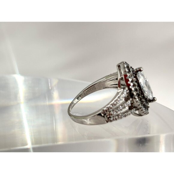 STAUER Designer Sterling Silver Mirador Marquise Cut Cubic Zirconia Ring - sz 6 - Picture 4 of 10